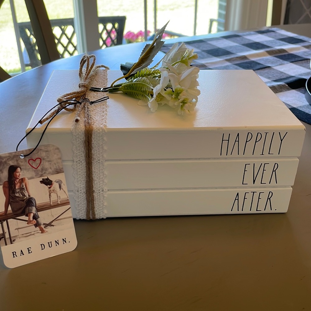 Rae Dunn Happily Ever After Wooden Book Set